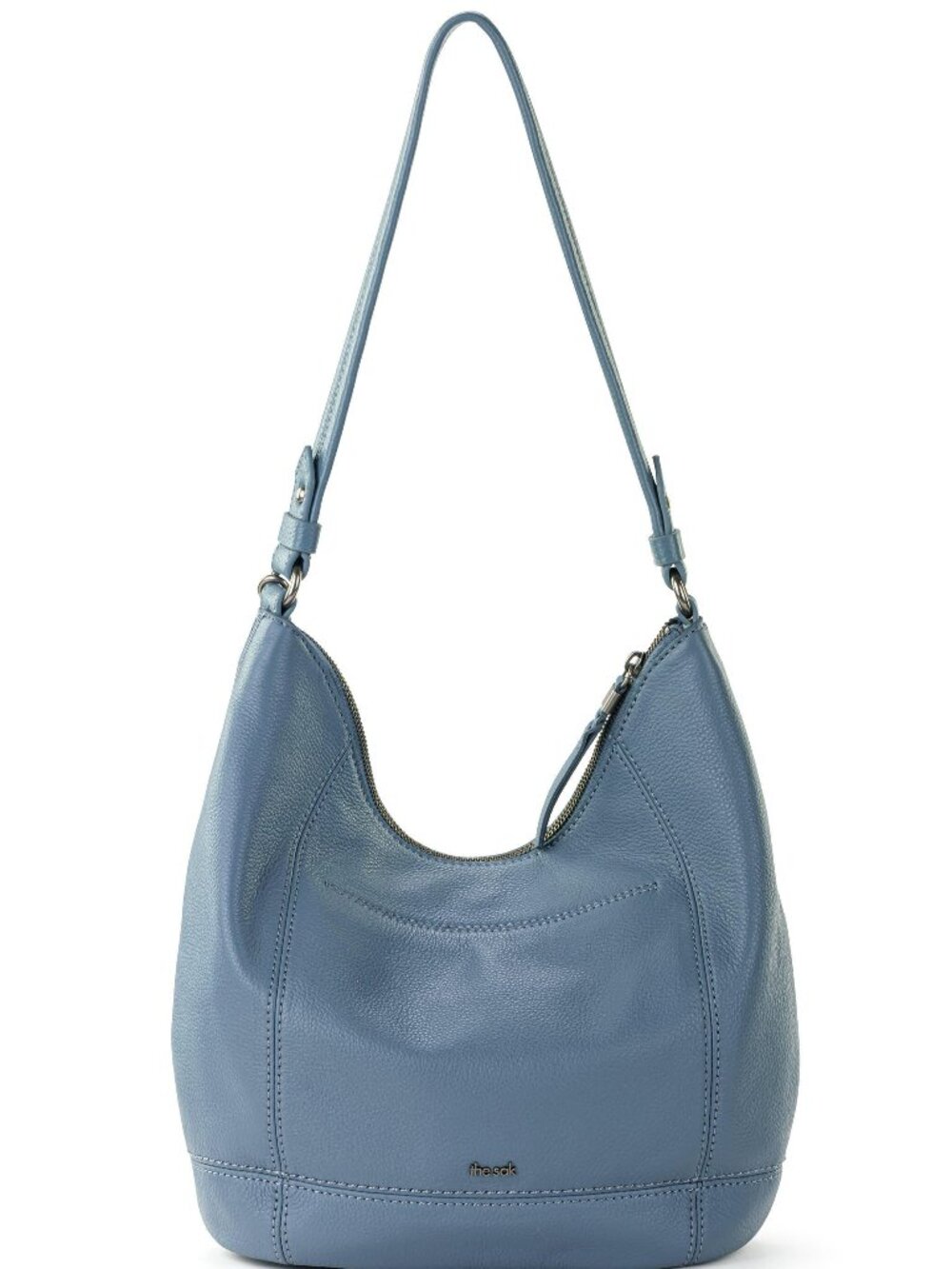 The Sak Sequoia Hobo Maritime Blue Leather Boho Slouch Shoulder Bag w/Charms